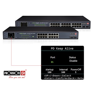 Provision-ISR Professional PoE Switches: LCD a bordo e Keep Alive